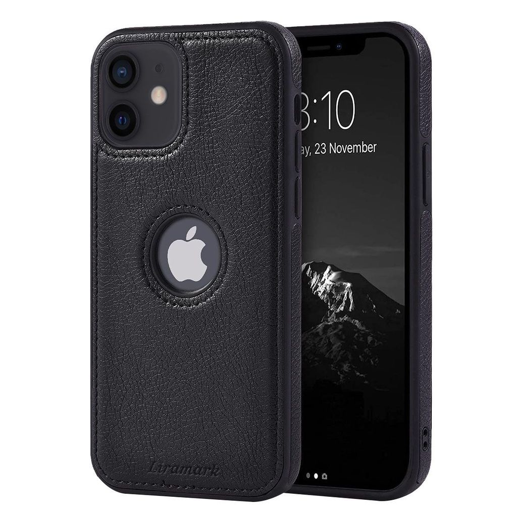 LIRAMARK PU Leather Flexible Back Cover Case Designed for iPhone 12 Mini