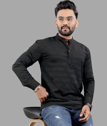 Nofilter Black Cotton Blend Men's Shirt Style Kurta ( Pack of 1 )