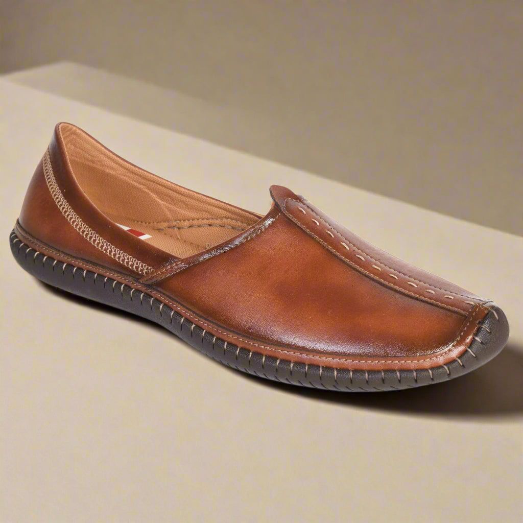 Kolapuri Centre Men's Ethnic Tan Jutis-7