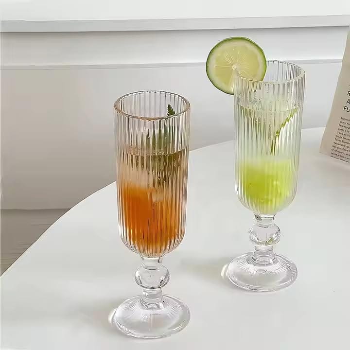 Wine Glasses | 150 ML | Premium, Champagne, Crystal, Vintage, Italian Glass Mug | Perfect for Home, Bar, Casino Party |