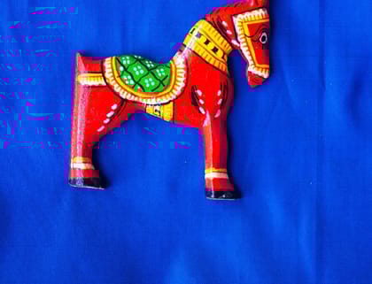 Pattachitra Red Horse - Fridge Magnet pro