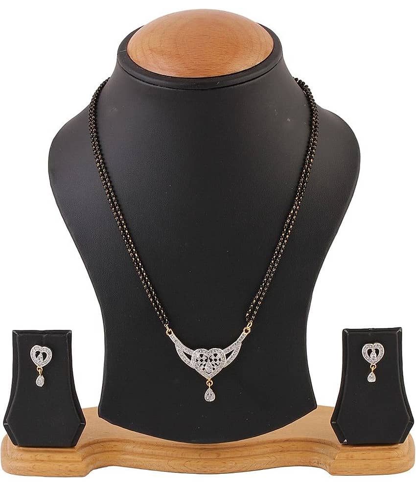 Youbella Silver Alloy Mangalsutra Set With Chain