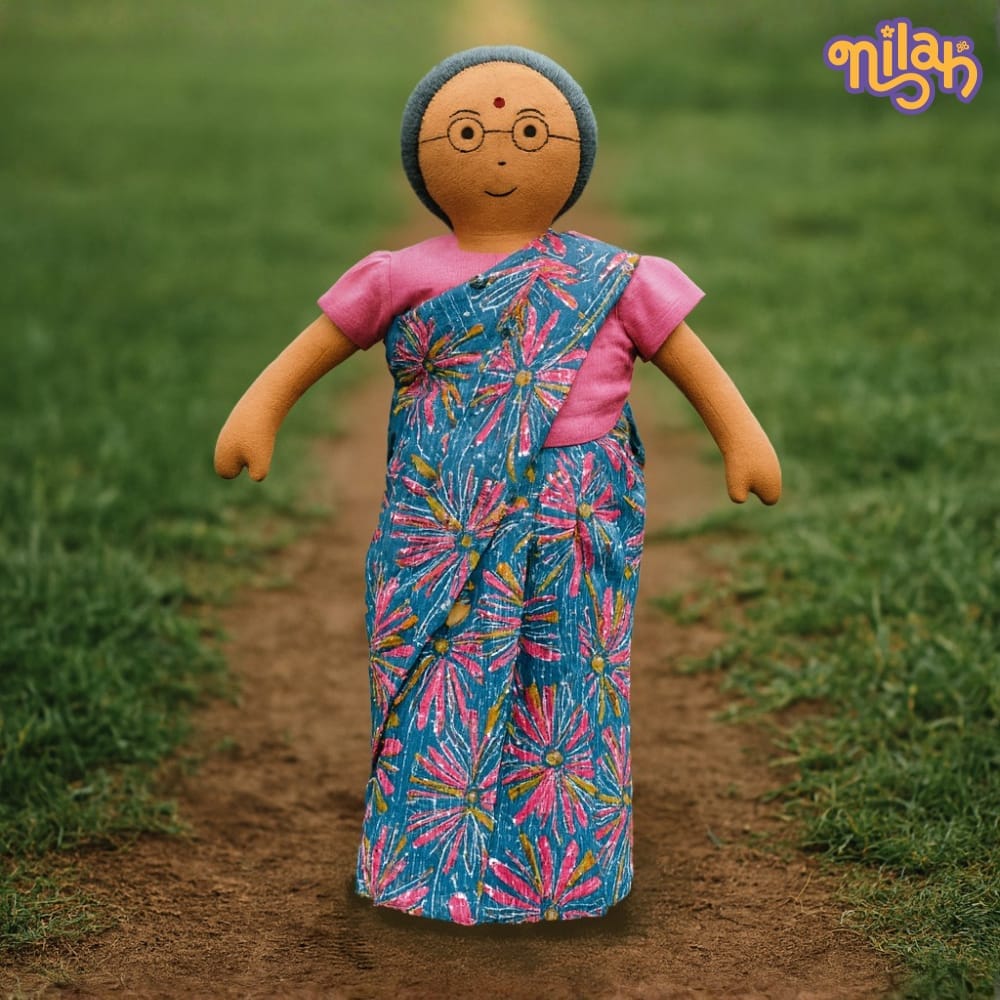 Nilah's Paati in Blue Saree