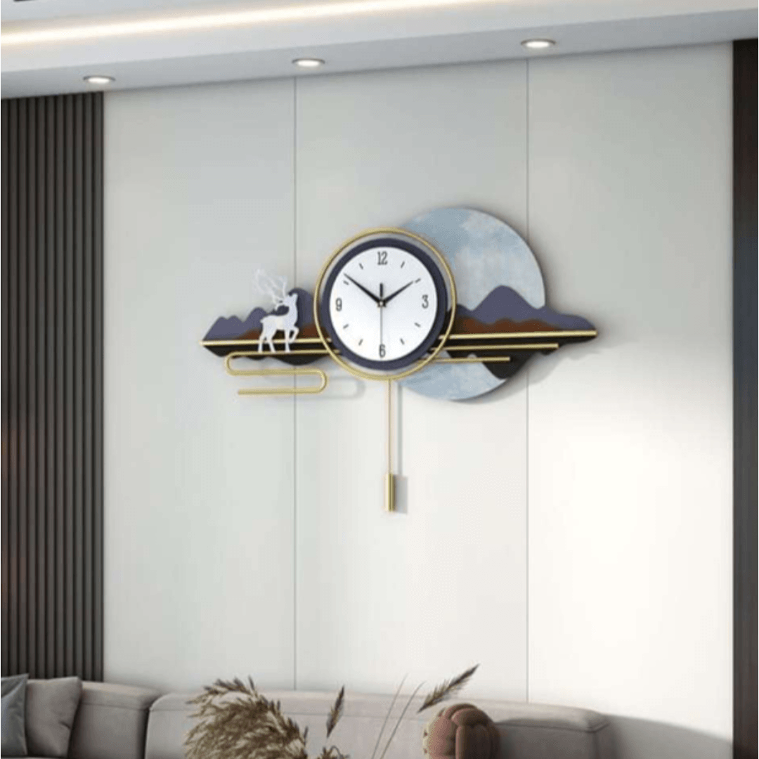 Metal Wall Clock Style 11-H: 22 | L: 31 (Inch)