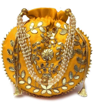Apratim Yellow Silk Potli