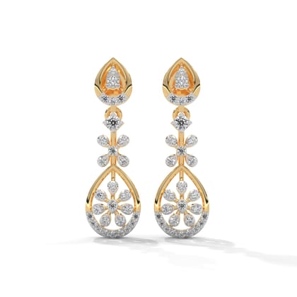 Judee Silver Moissanite Dangle Earrings | 22KT Gold Vermeil-Yellow Gold