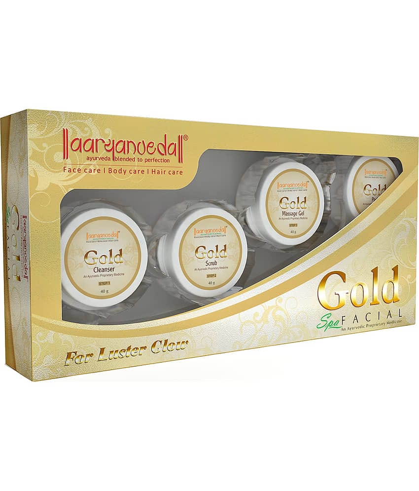 Aaryanveda Gold Facial Kit , Skin Brightening & Anti-Aging Treatment for Radiant, Youthful Skin 210g