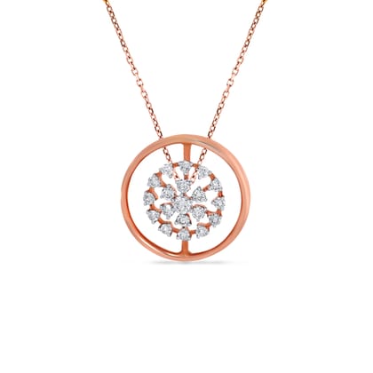Senco Gold Spherical Beauty Indulgence Diamond Pendant (2 gram / 0.29 Ct / HI-SI / 14K Rose Gold)