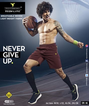 TechnoSport Men's Dry-Fit Shorts Maroon OR-46-M