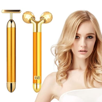 Denzcart 24k Gold Pulse Facial Massager for Skin Tightening and Wrinkle Removal