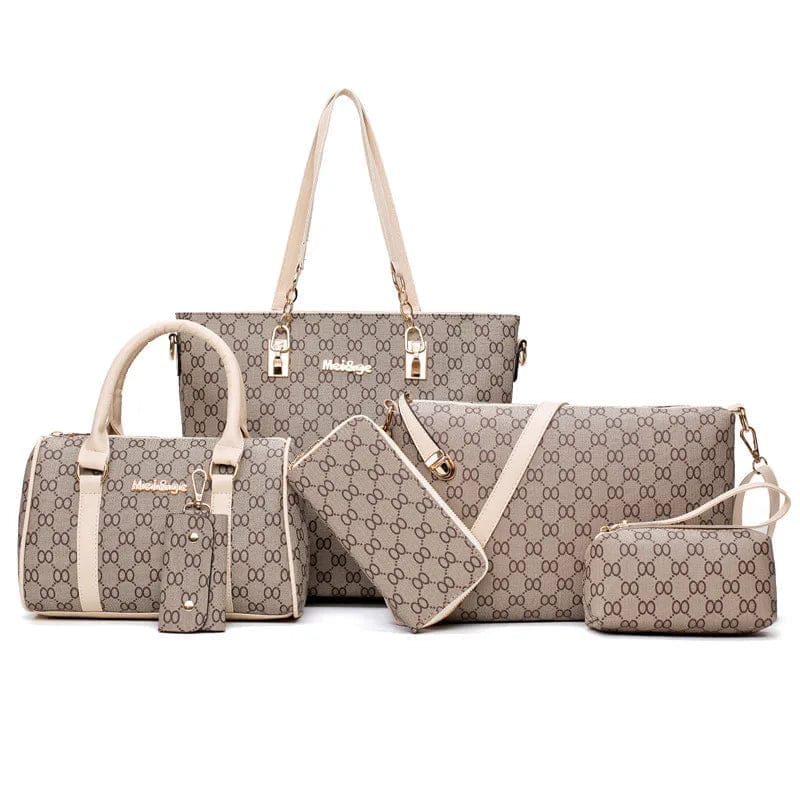 REYON Tote Handbags Sets 6pcs Ladies Handbags Women Bags PU Leather Shoulder Handbag For Women