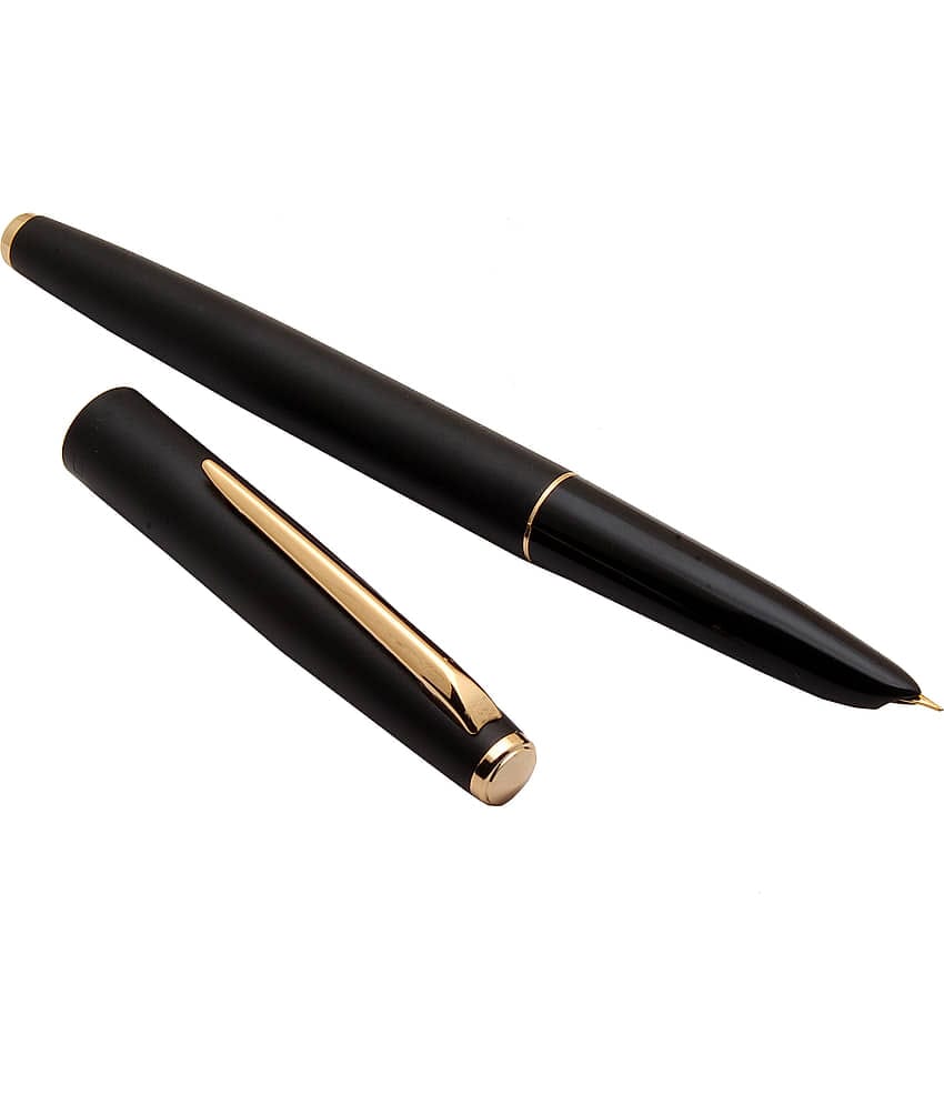 Srpc Jinhao 911 Full Matte Black Metal Body Fountain Pen With Golden Clip & Hooded Fine Nib