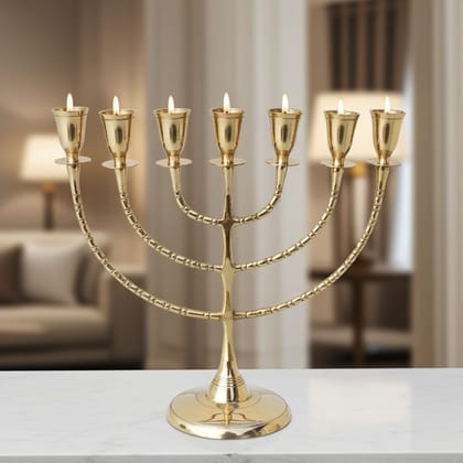 Brass Decorative Candle Stand, Height : 11.2 Inch (MRMAS235 E)