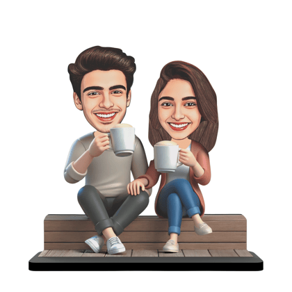 Avatar Stand Personalized Gift for Husband, Wife, Boyfriend, Girlfriend Character Caricature Photo Frame Unique Design Customized Gift for Friends & Family Return Gift (Couple 11)-7 INCHES