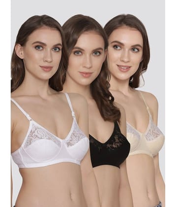 Kalyani Pack of 3 Net Non Padded Women's Everyday Bra ( Multicolor ) DEEPALI