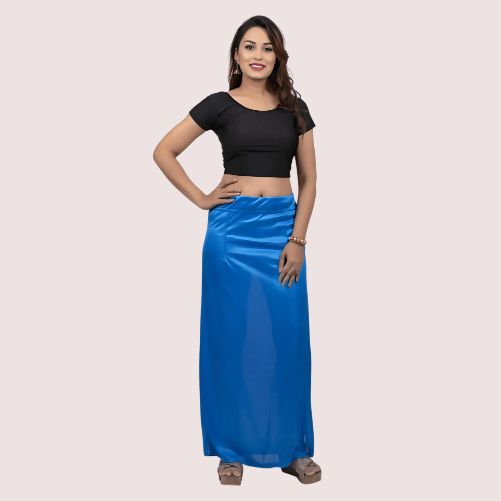 Ladies' Silk Saree Blue Petticoat - Sarees | Buy online on ZillyBuy