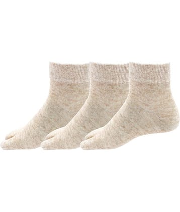 RC. ROYAL CLASS Women's Beige Woolen Combo Ankle Length Socks ( Pack of 3 )