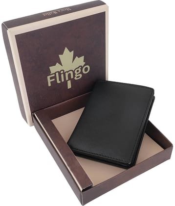 Flingo Leather Solid Men's Regular Wallet With 5 Slots For Card ( Black , Pack of 1 )