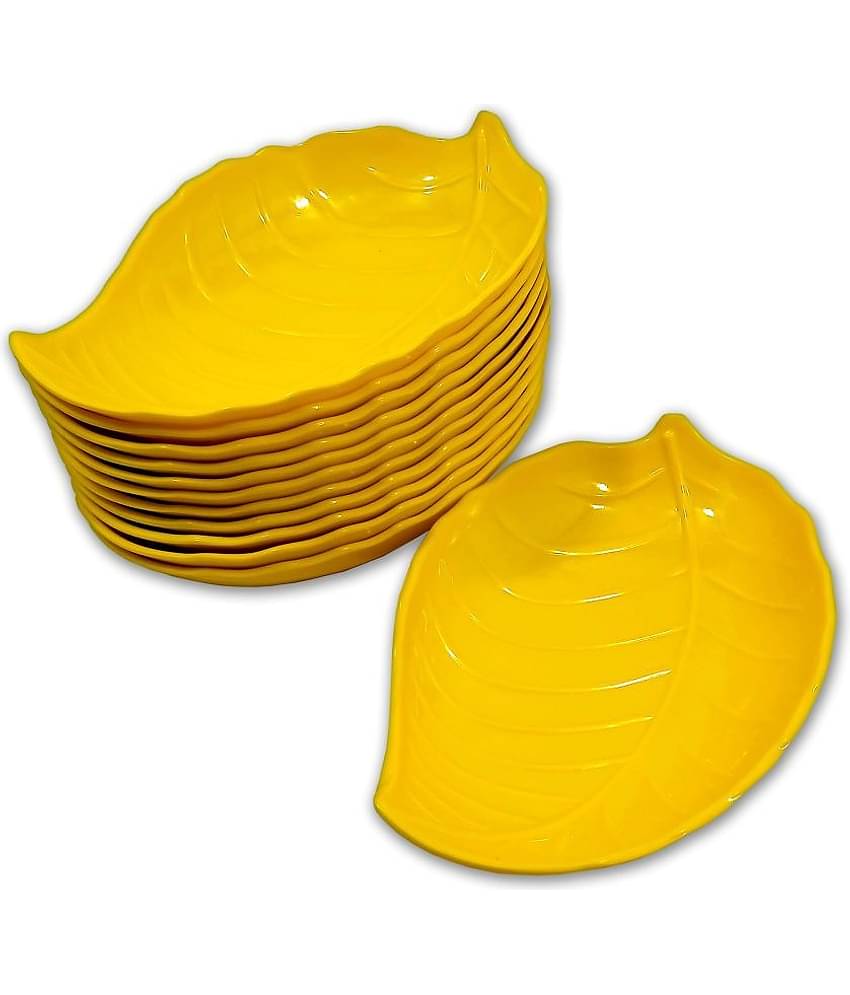 Inpro 12 Pcs Melamine Yellow Quarter Plate