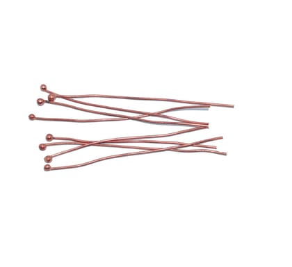 Copper 20 Gauge Brass Ball Pins For Jewellery Making , BPP-026-Per Packet of 50 Gram / 3 Inch