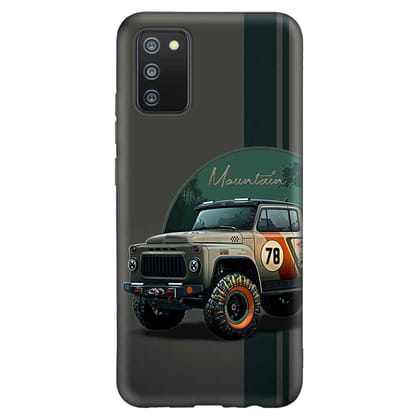 Mountain Car Samsung F02S Premium Embossed Mobile cover