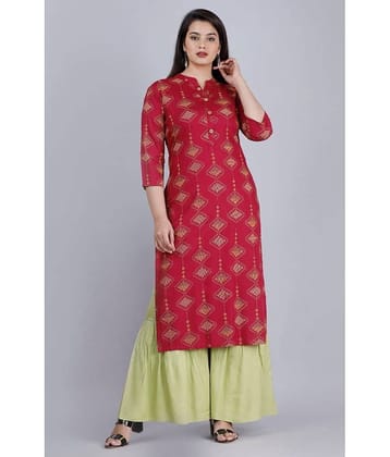 MAUKA - Maroon Straight Rayon Women's Stitched Salwar Suit ( Pack of 1 )