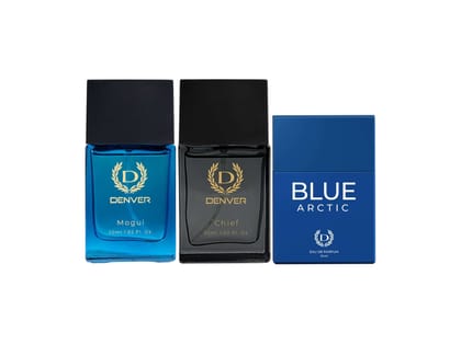 Denver Pack of 3 Perfumes (Mogul + Chief + Blue Arctic) - 30ml Each