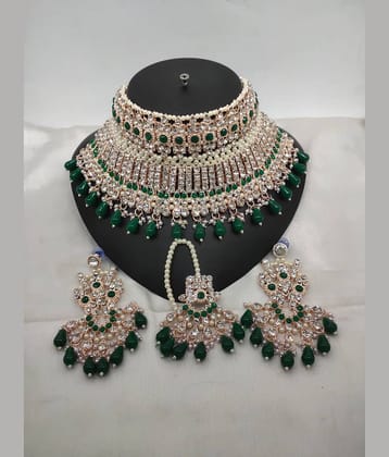Padmavati Bangles Green Alloy Necklace Set ( Pack of 1 )