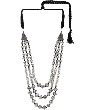 Sirimiri - Silver Oxidised Silver Necklace ( Pack of 1 )