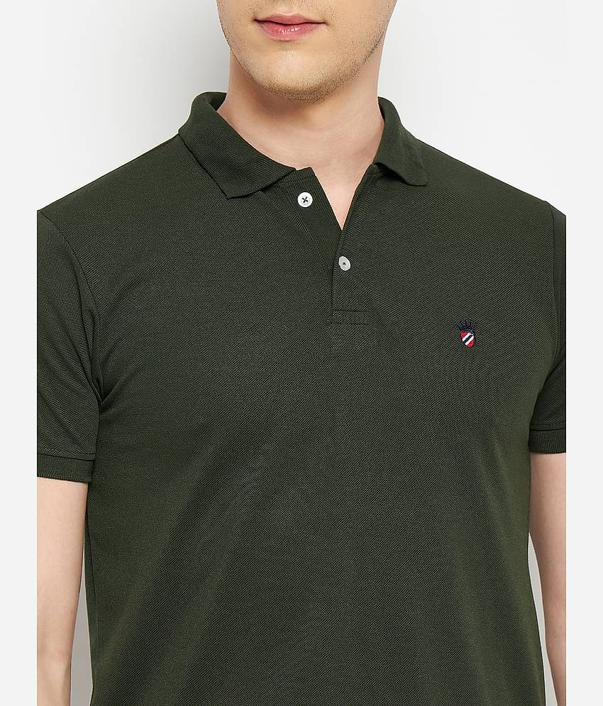 RELANE Pack of 1 Cotton Blend Regular Fit Solid Half Sleeves Men's Polo T Shirt ( Maroon )