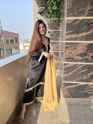 Bani Black Velvet Suit Set-3XL