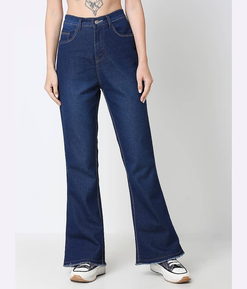 HJ HASASI - Blue Denim Bootcut Women's Jeans ( Pack of 1 )