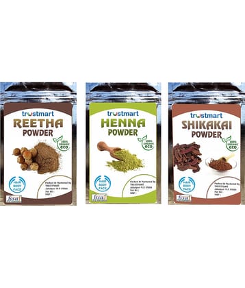 TRUSTMART Natural Reetha,Henna and Shikakai Powder 300g pack of 6 (Each-50g)