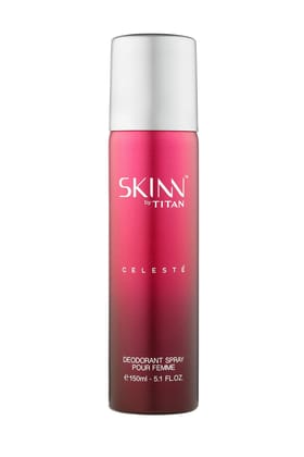 Skinn By Titan | Women Celeste Deo - 150 ml|Long Lasting Smell Deoderant |Dermatologically Approved | Fruity & Floral |Everyday Body Spray Skinn By Titan | Women Celeste Deo - 150 ml|Long Lasting Smell Deoderant |Dermatologically Approved | Fruity & Flor