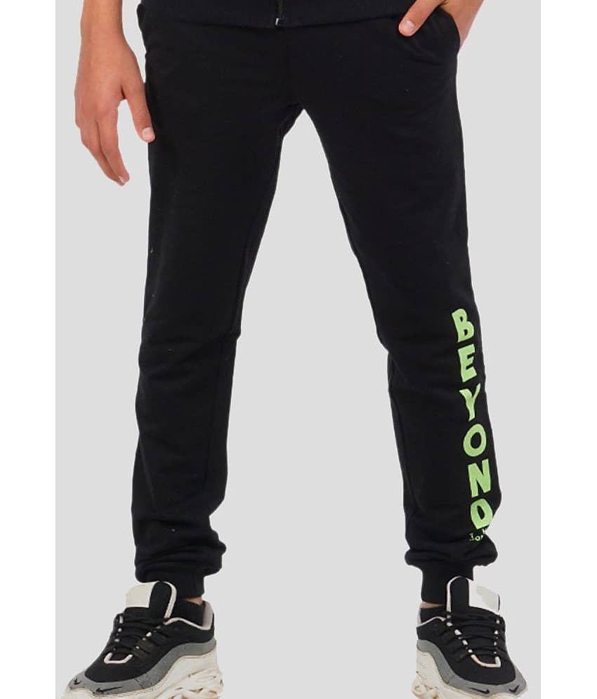 Ariel Pack of 1 Boys Cotton Blend Trackpant ( Black )