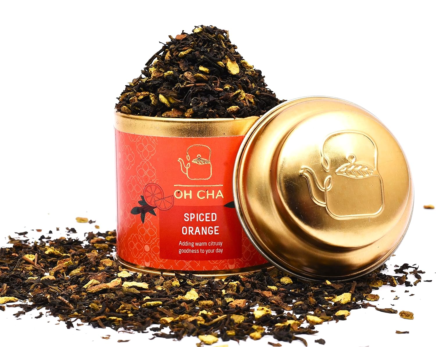 Oh Cha Cinnamon Tea with Orange Peels | Weight Loss Tea| Blended with Natural Ingredients like Cinnamon, Ginger, Orange Peels and Clove | 100% Long Leaf Tea, Improves Heart, 35 gm