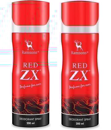 Ramsons - RED ZX Deodorant Spray for Men 200ml each ( Pack of 2 )