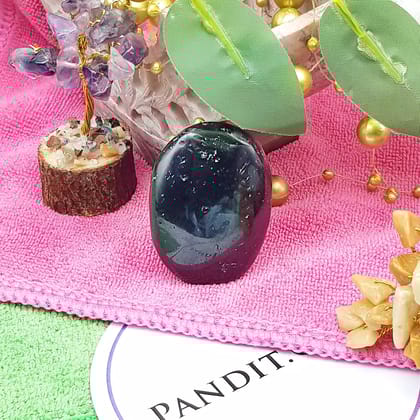 Black Tourmaline Worry Stone - To Send Back Evil Energies