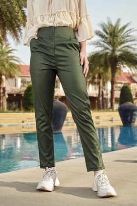 Olive Straight Fit Trouser-XXS / Olive Green / BT015-PLT2002-1.3-NILL-NILL-NILL-NILL-THG003-FS004-ZPL005-NILL-NILL