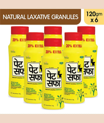 Pet Saffa Natural Laxative Granules 120Gm, Pack of 6 (Helpful In Constipation, Gas, Acidity, Kabz), Ayurvedic Medicine