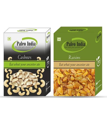 Paleo India 400g Combo Pack Kaju Kishmish| Raisins 200gm Cashews 200gm Gift for Every Occasion