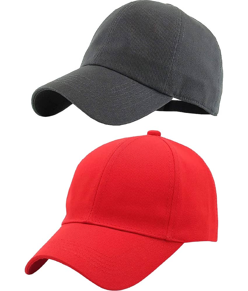 Zacharias - 100% Cotton Gray Men's Cap ( Pack of 2 )