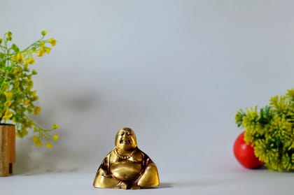 Sitting Brass Laughing Buddha Statue (Color - Golden, Size - 3H *3.5L*3B) by Snova Enterprises Sitting Brass Laughing Buddha Statue (Color - Golden, Size - 3H *3.5L*3B) by Snova Enterprises