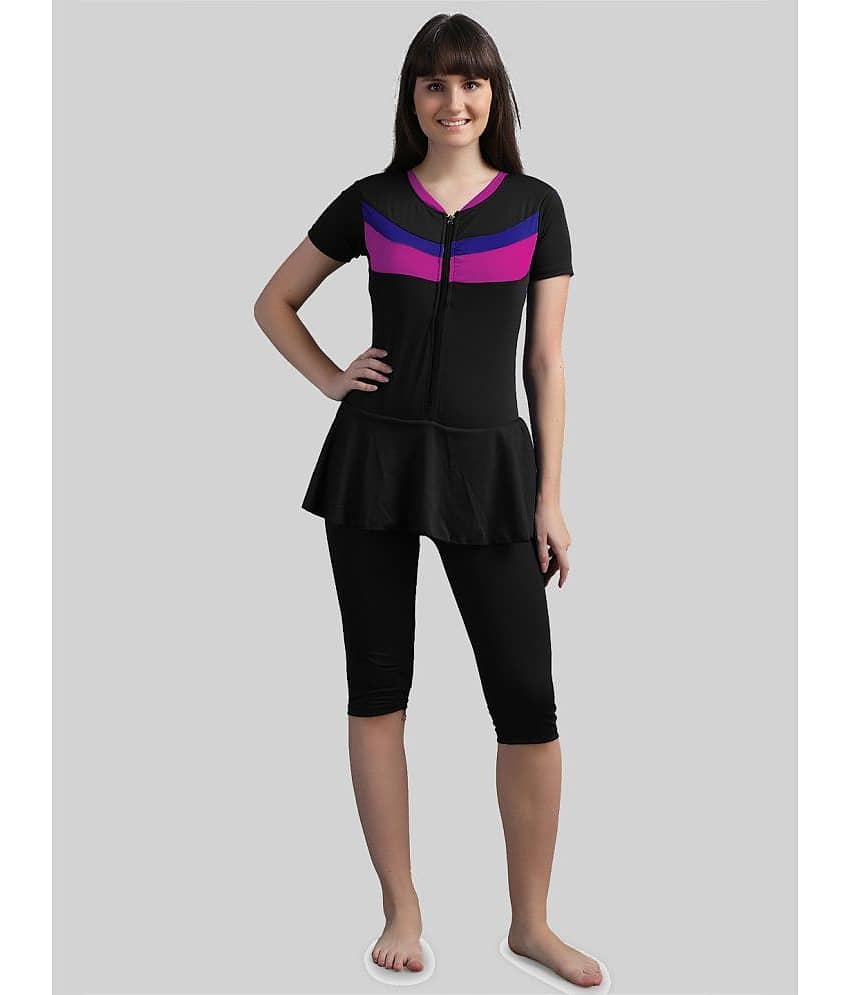 N-Gal Polyester Navy One Piece Swimsuit without Skirt - Single