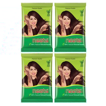 Neeta Mehendi Powder 150g Pack of 4, 100% Natural Henna Mehandi Powder for Hair, Hand & Feet
