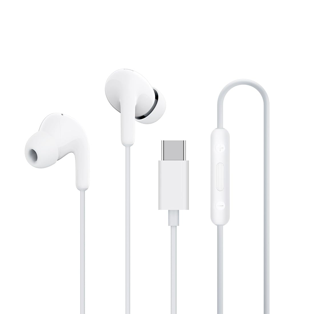 XIAOMI Type-C in-Ear Earphones with 12.4mm Drivers, HD Microphone, and IP54 Dust & Water Resistance (White)