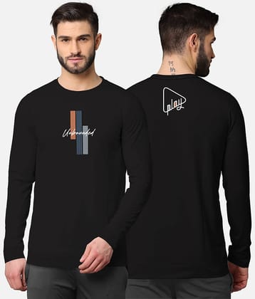 BULLMER Pack of 1 Cotton Blend Regular Fit Men's T-Shirt ( Black )
