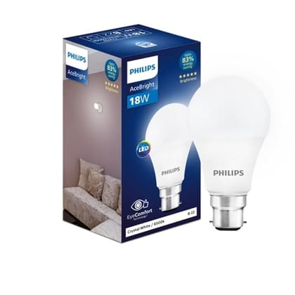 Philips 18 Watts LED Bulb, AceBright High Wattage LED Bulb, With base B22 Light Bulb for Home Philips 18 Watts LED Bulb, AceBright High Wattage LED Bulb, With base B22 Light Bulb for Home