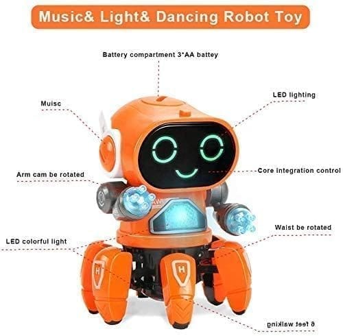 Robot Pioneer Colorful Lights and Music All Direction Movement Dancing Robot Toys for Boys and Girls (Color as per Stock Availability)