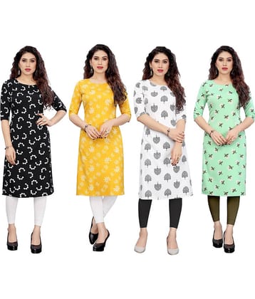 KETAKI FASHION Crepe Printed Straight Women's Kurti - Multicolor5 ( Pack of 4 )